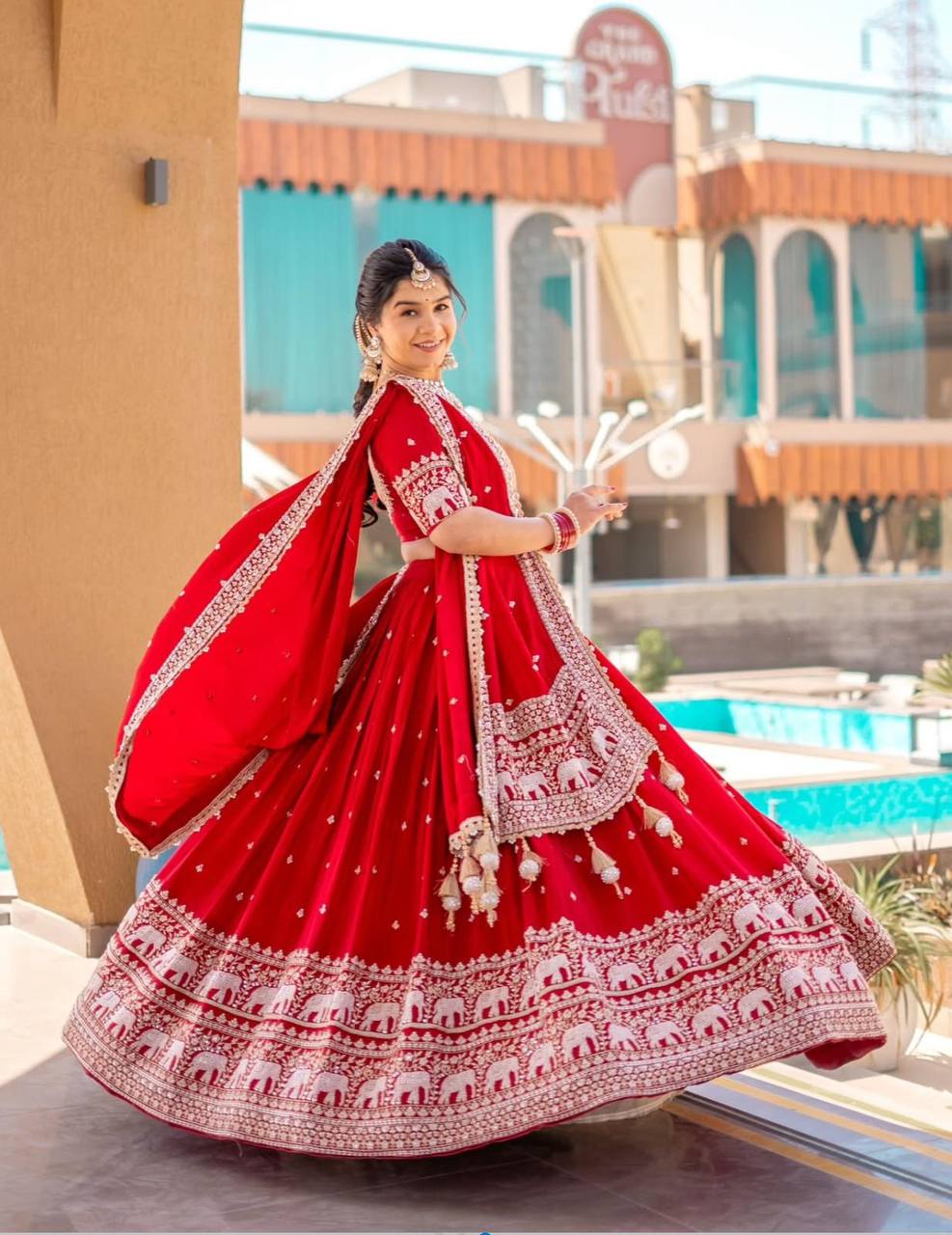 Red Royale The Heritage Elephant New Festival Lehenga Choli