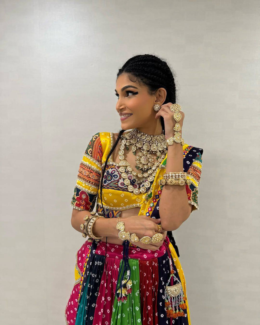 "Fusion of Tradition & Trend  Colorful Garba Vibes with a Modern Twist  Lehanga Choli Set
