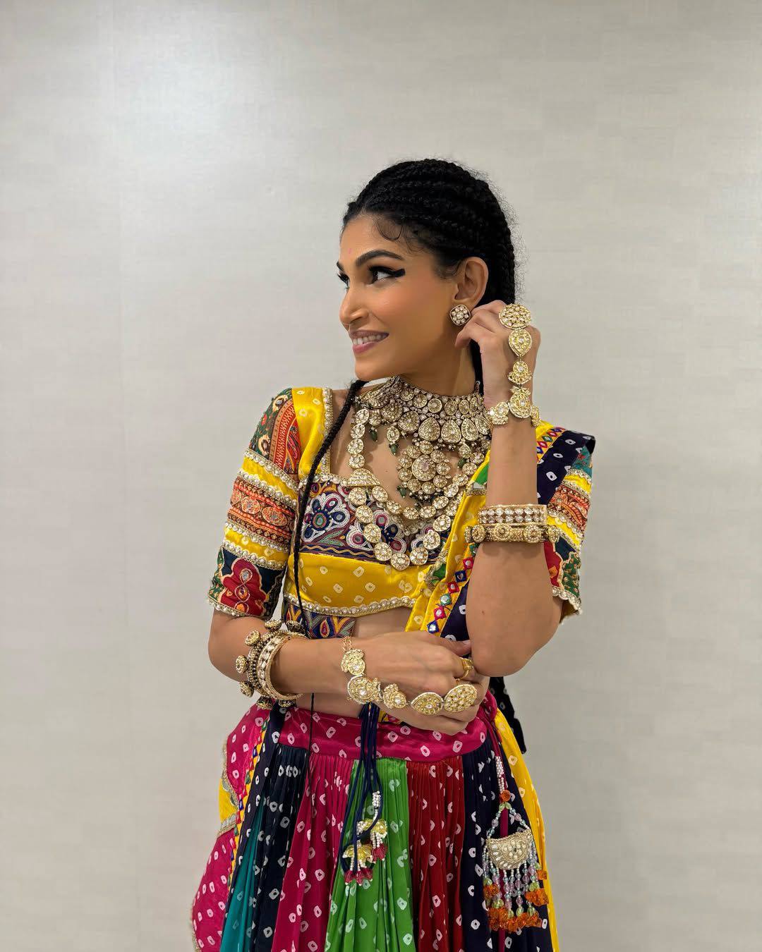 "Fusion of Tradition & Trend  Colorful Garba Vibes with a Modern Twist  Lehanga Choli Set