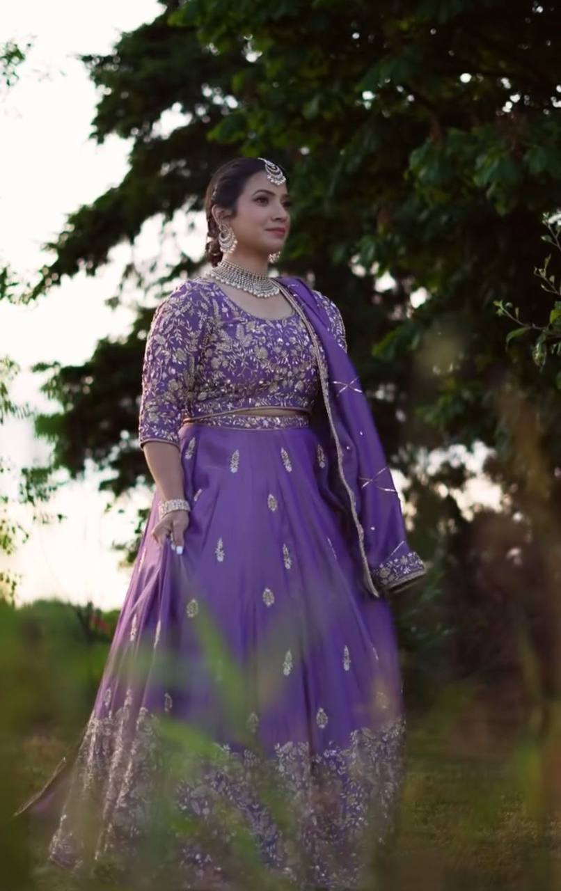 Embroidery Thread & Sequence Work Chinon Lehenga Choli