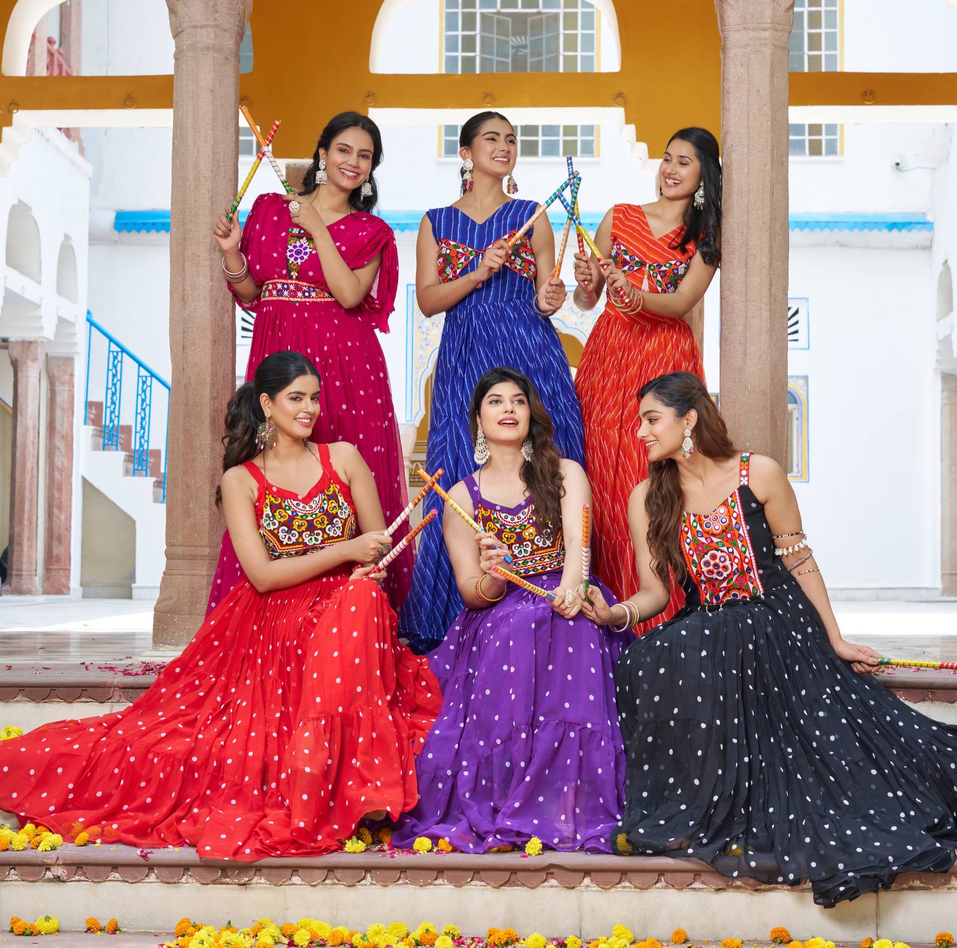 RaasRang Vibrant Garba Glory & Mirrorwork Magic Navratri Gowns