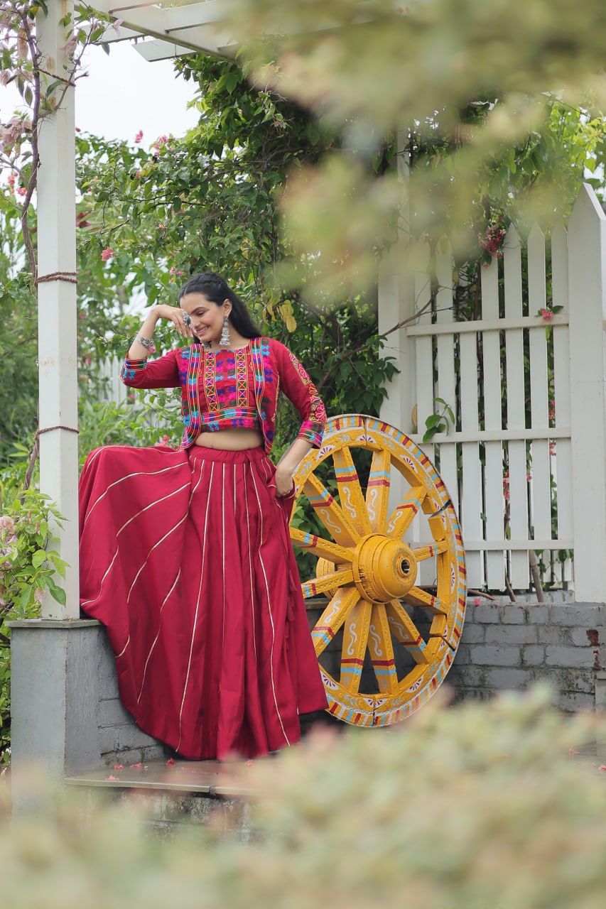 Festival of Twirls Gota Patti Lace Lehenga Top