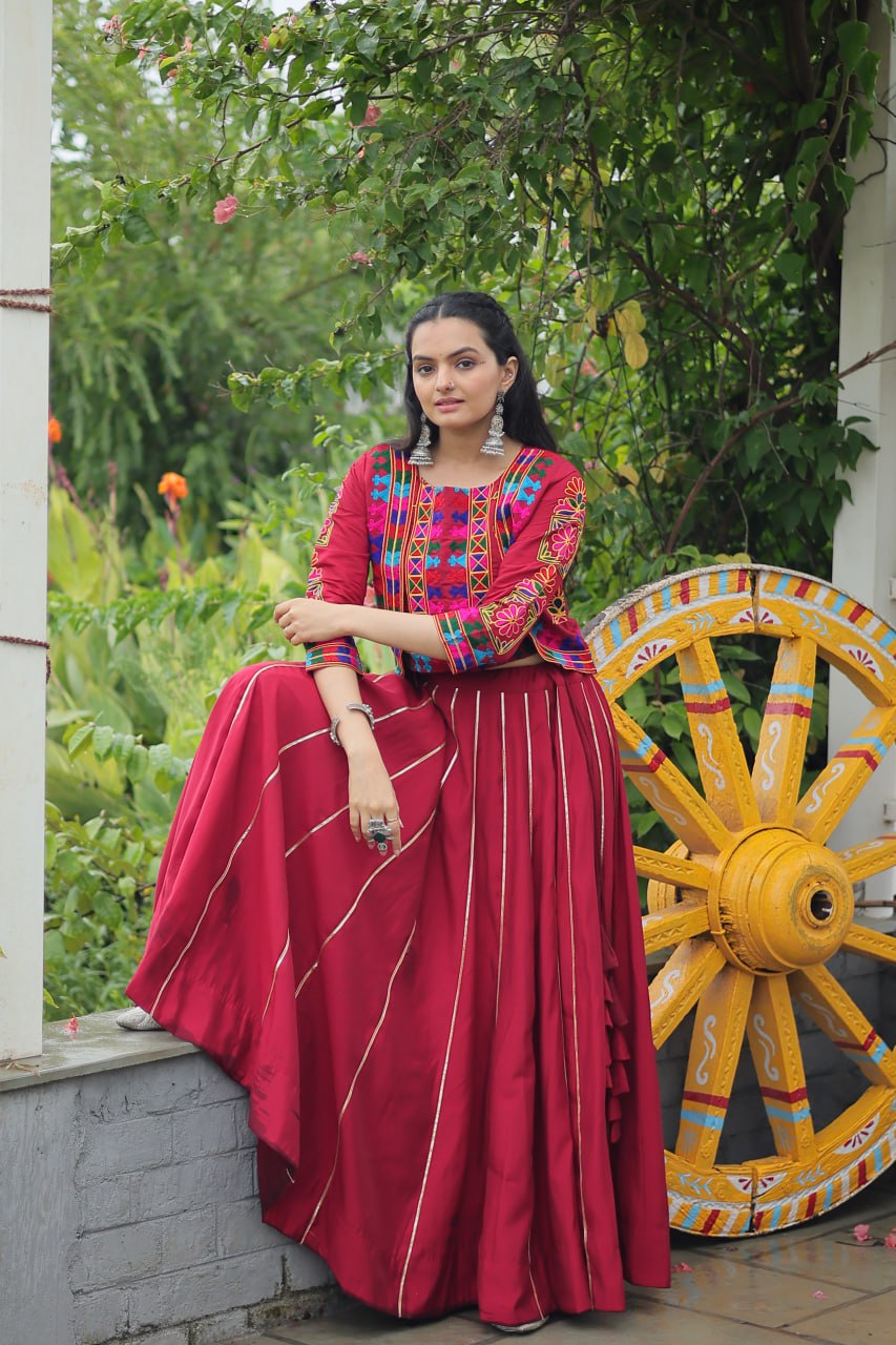 Festival of Twirls Gota Patti Lace Lehenga Top