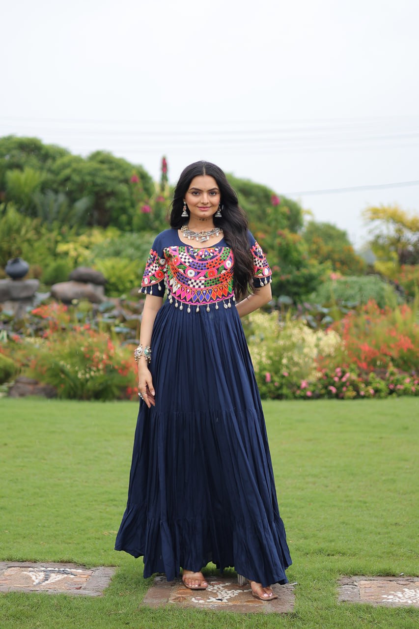 Ghoomar Tales Mirror Embellished Festive Gown