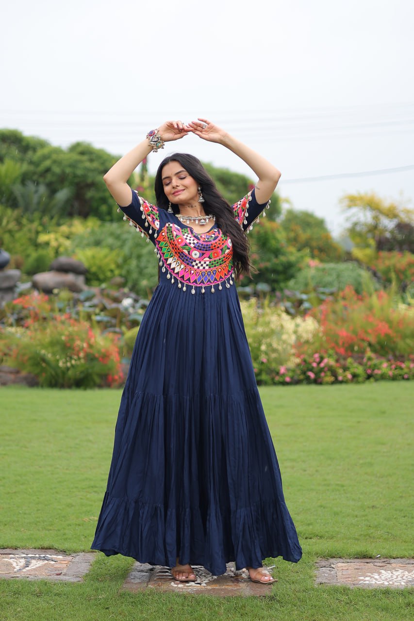Ghoomar Tales Mirror Embellished Festive Gown