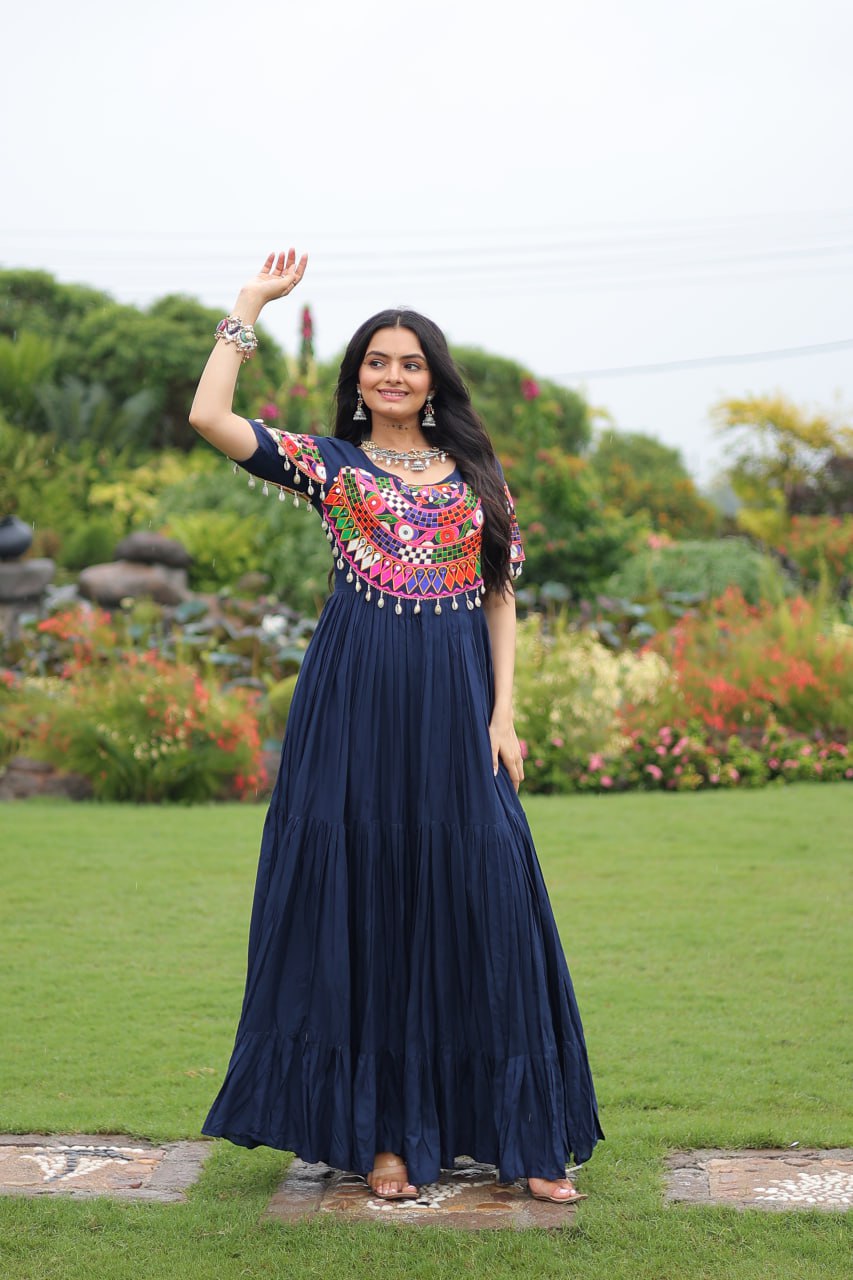 Ghoomar Tales Mirror Embellished Festive Gown