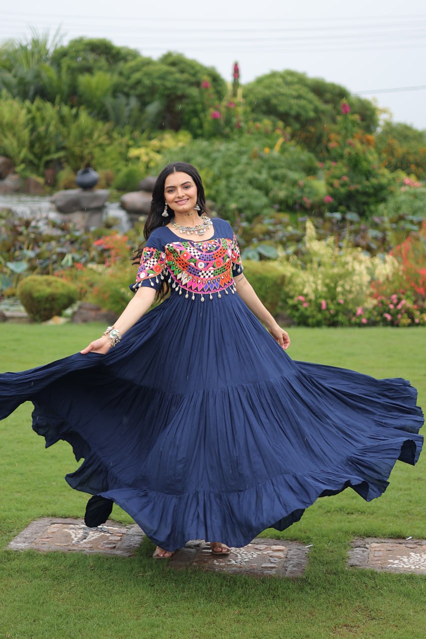 Ghoomar Tales Mirror Embellished Festive Gown