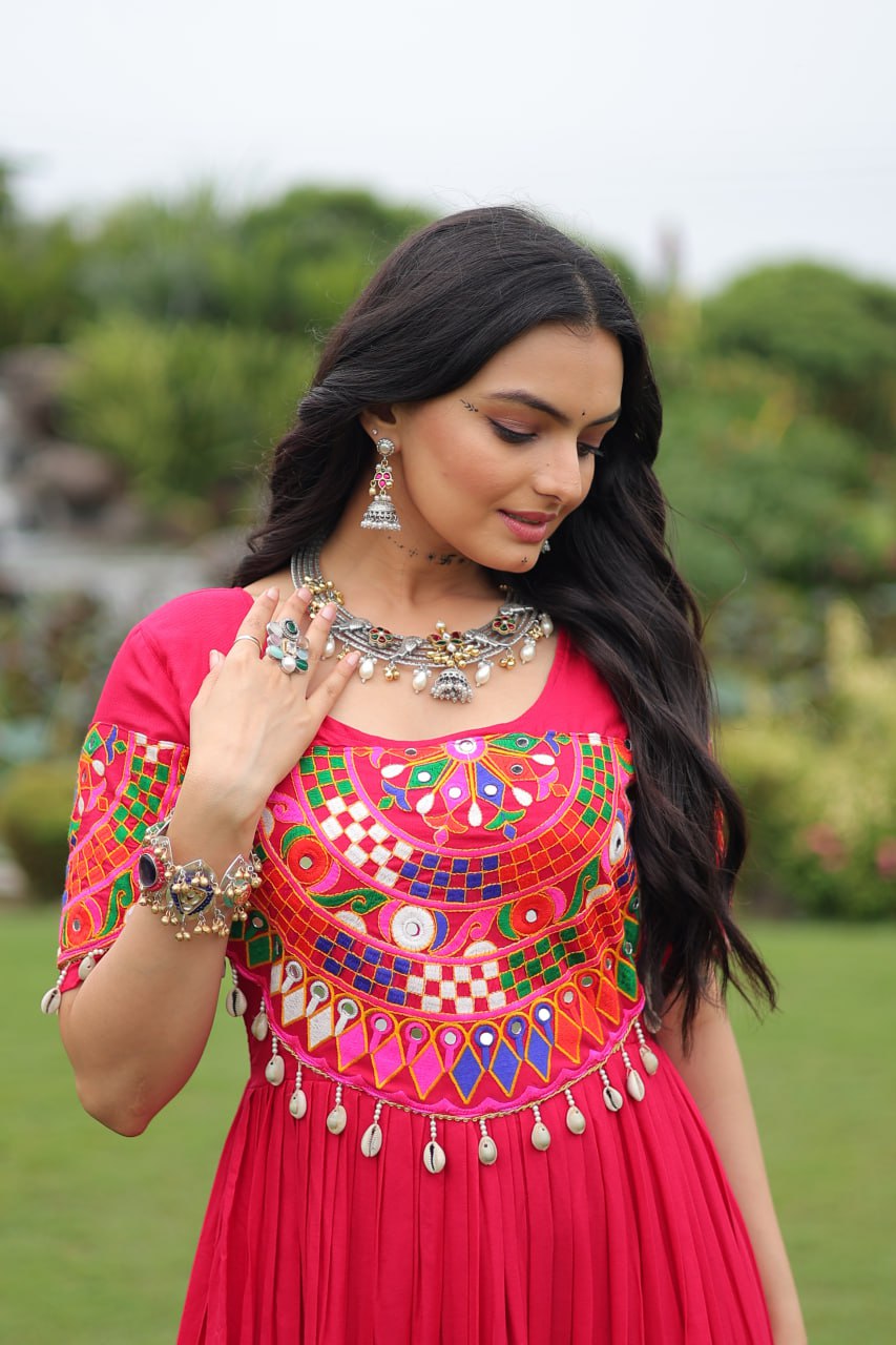 Ghoomar Tales Mirror Embellished Festive Gown