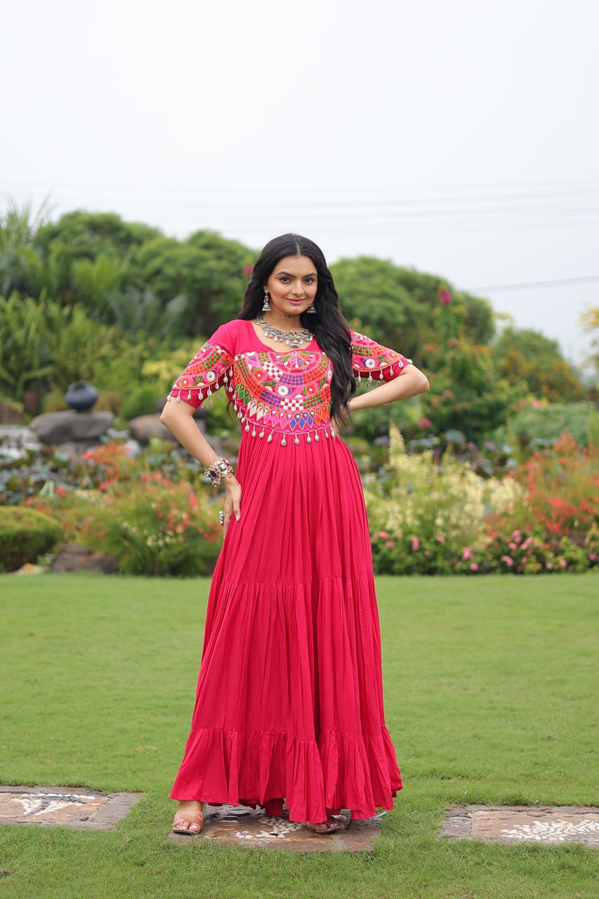 Ghoomar Tales Mirror Embellished Festive Gown