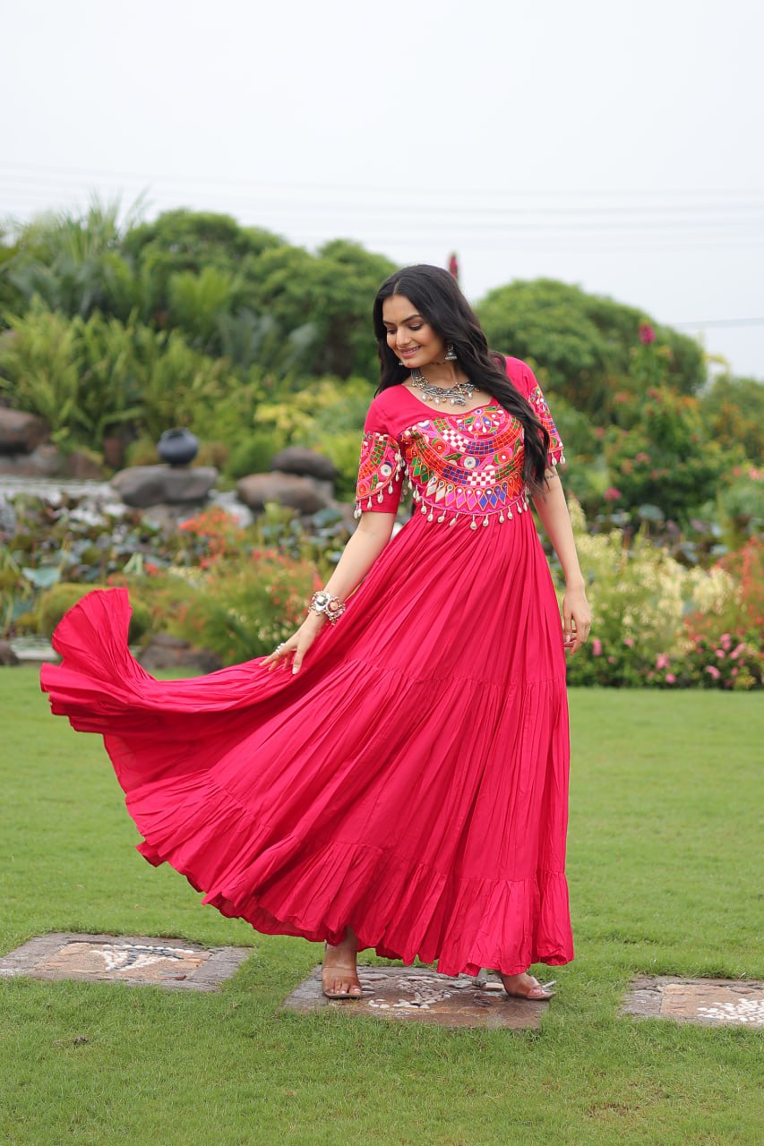 Ghoomar Tales Mirror Embellished Festive Gown