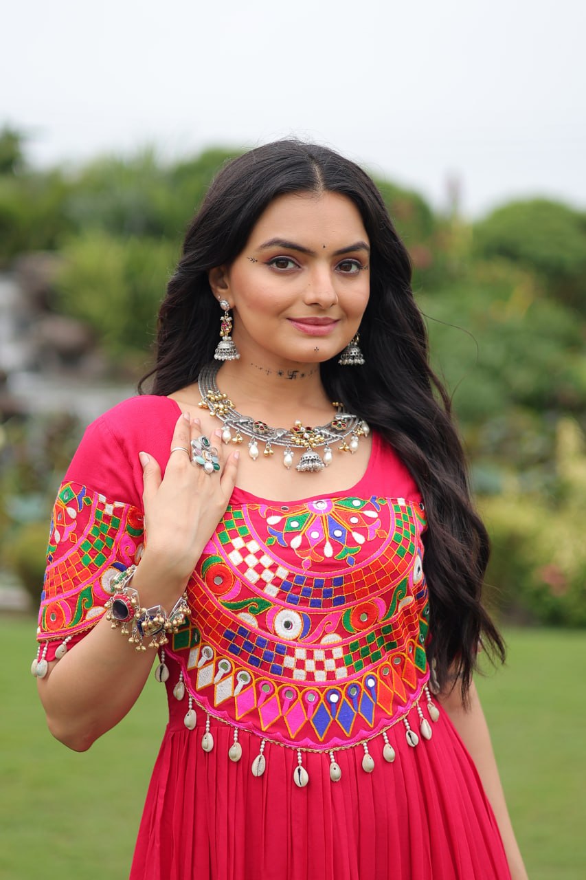 Ghoomar Tales Mirror Embellished Festive Gown