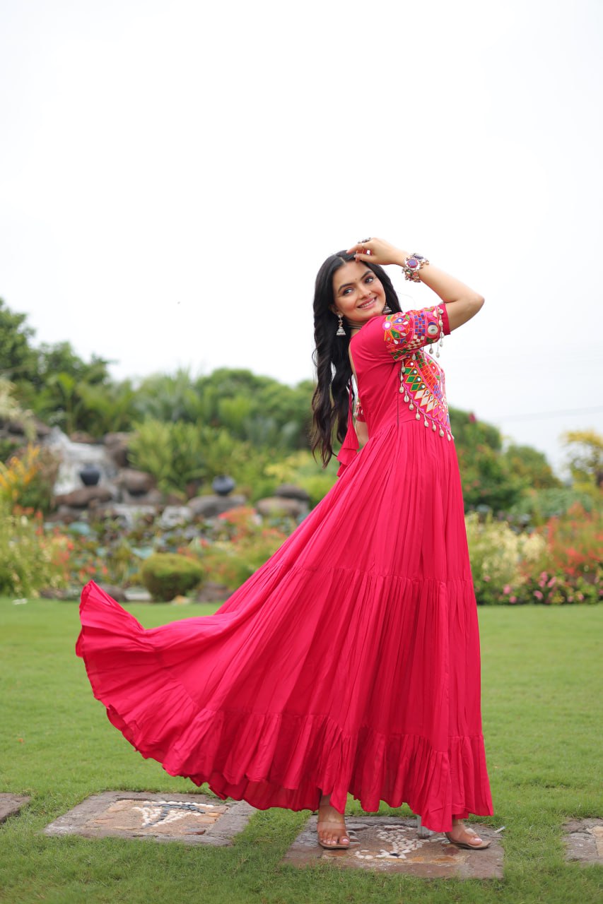 Ghoomar Tales Mirror Embellished Festive Gown