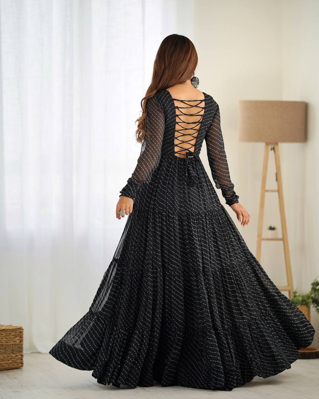 Dandiya Bandhani Inspired Flared Gown
