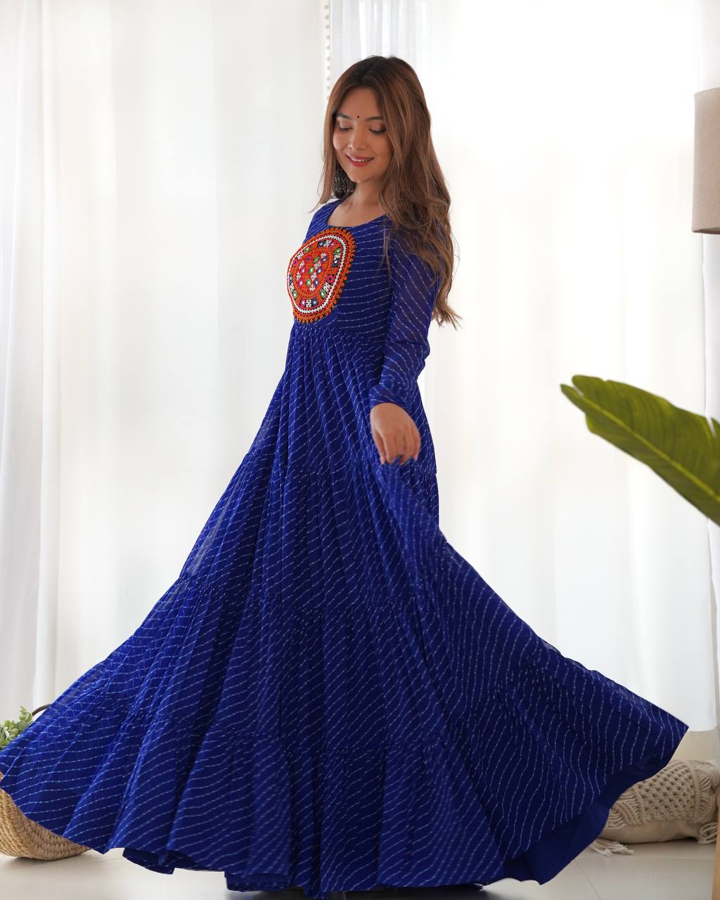 Dandiya Bandhani Inspired Flared Gown