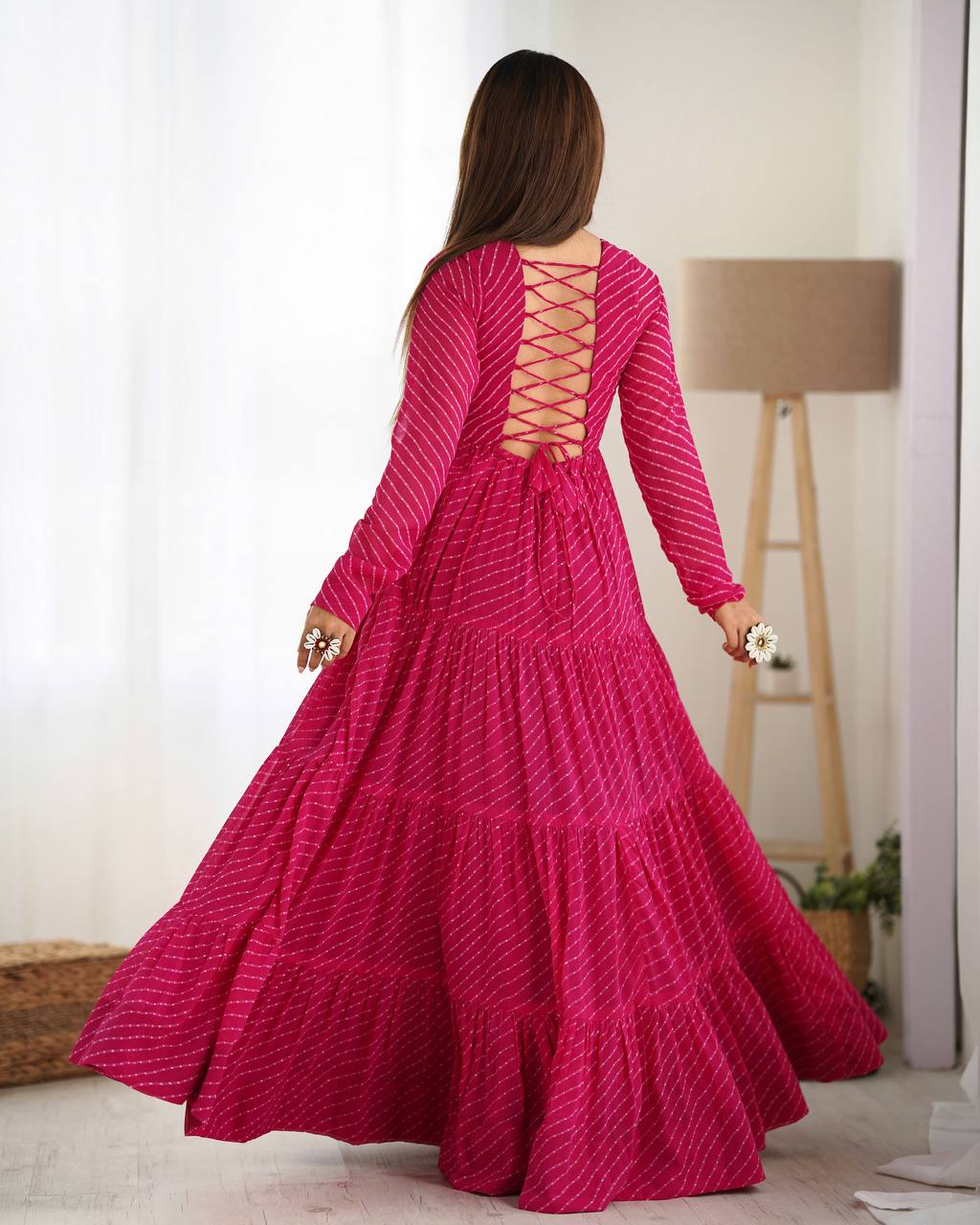 Dandiya Bandhani Inspired Flared Gown