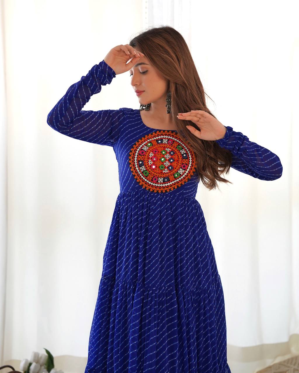 Dandiya Bandhani Inspired Flared Gown