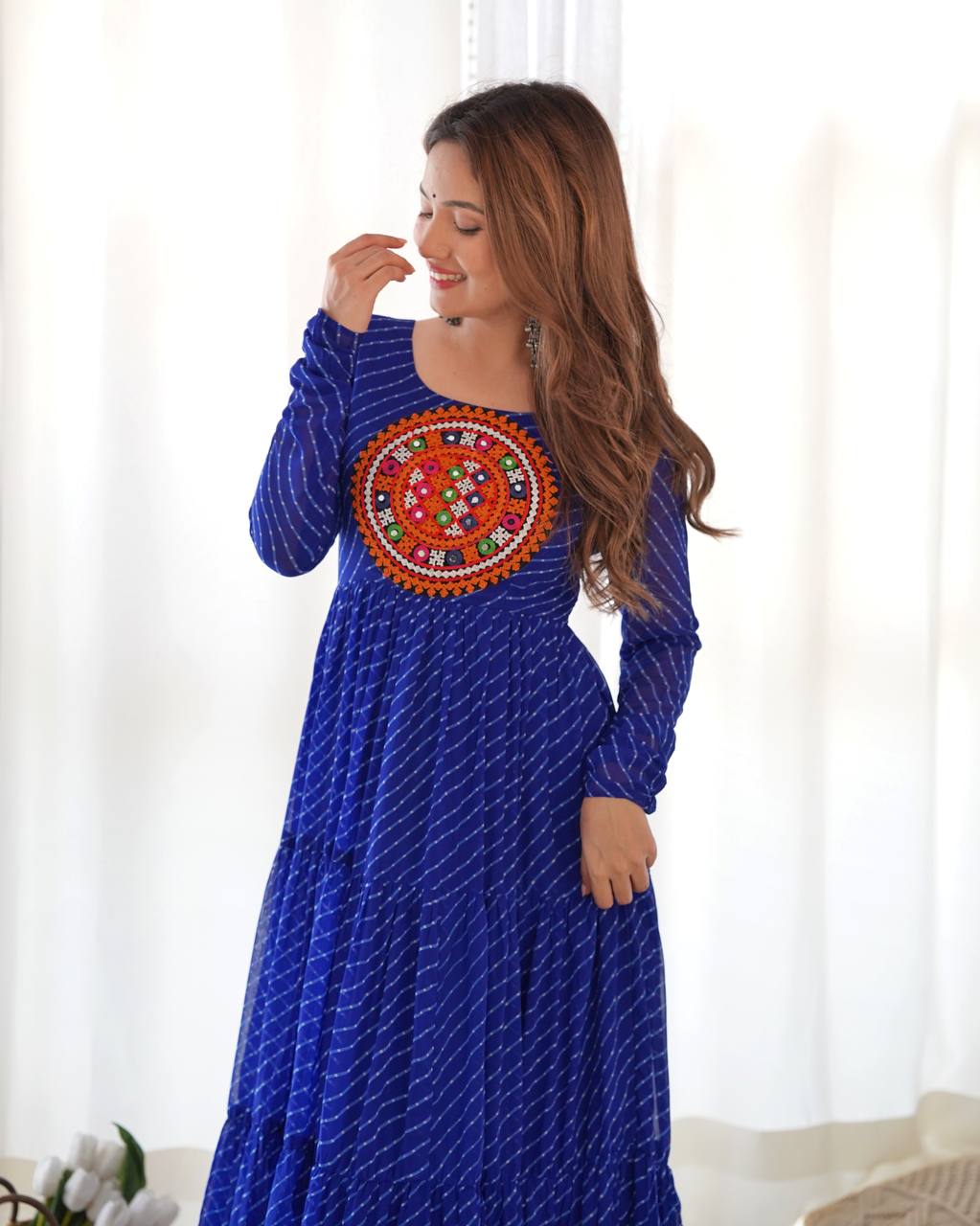 Dandiya Bandhani Inspired Flared Gown