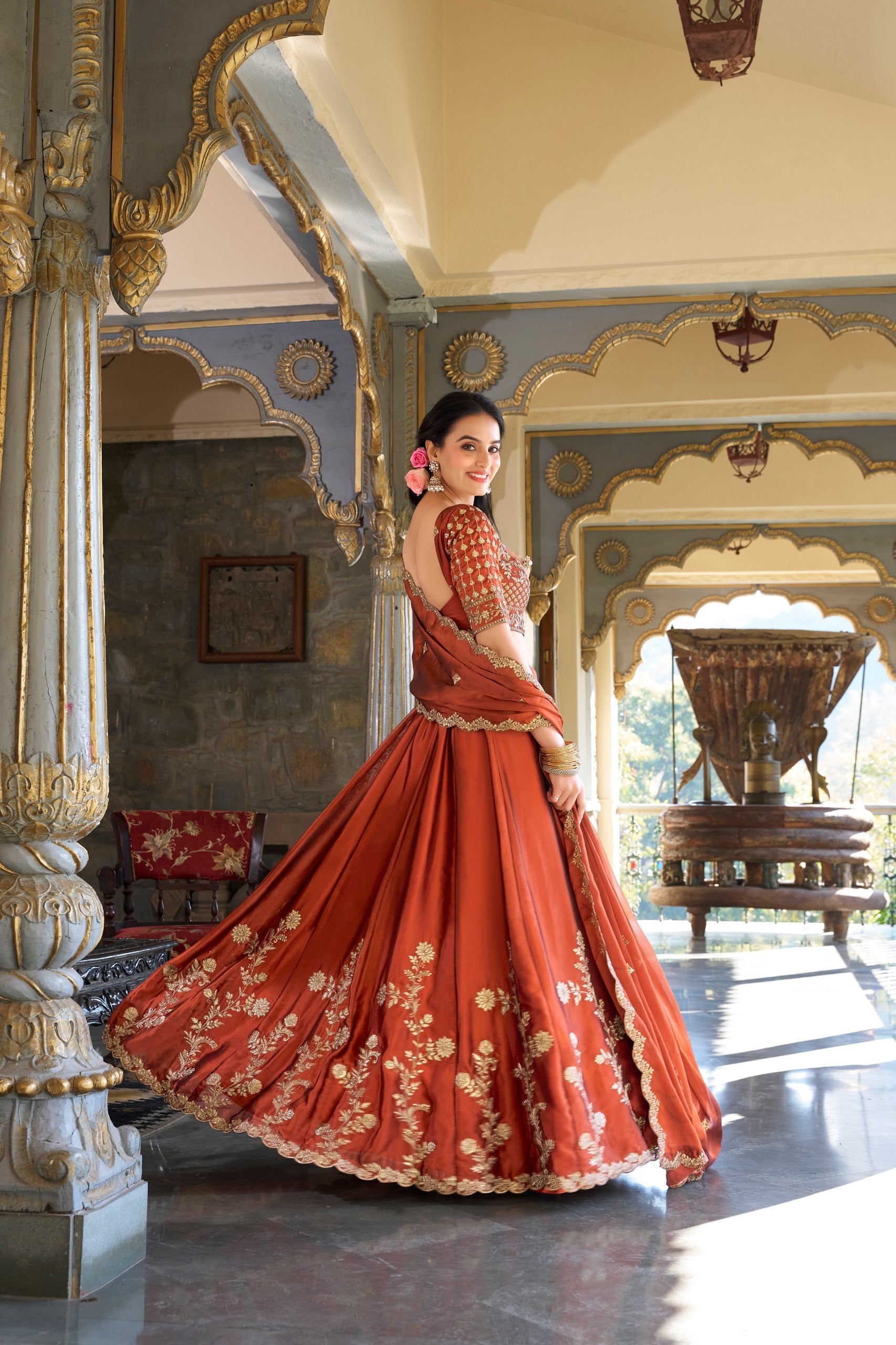 Aarohi Beautiful Designer Rangoli Silk Lehena Choli
