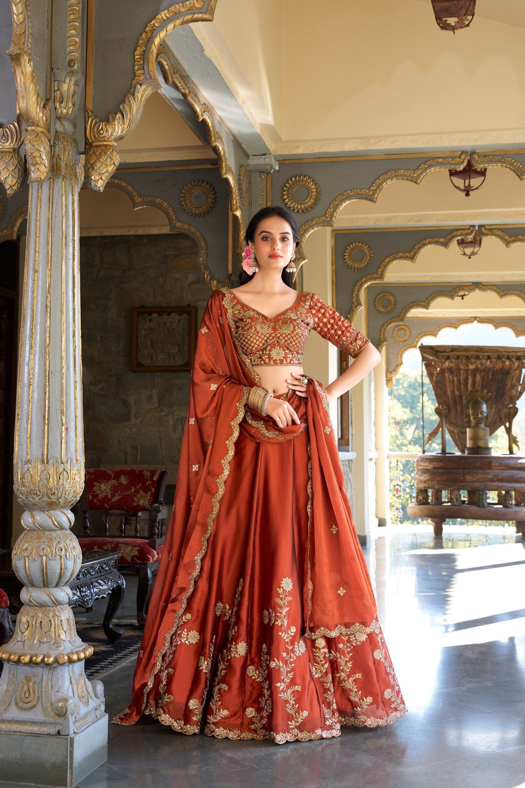Aarohi Beautiful Designer Rangoli Silk Lehena Choli