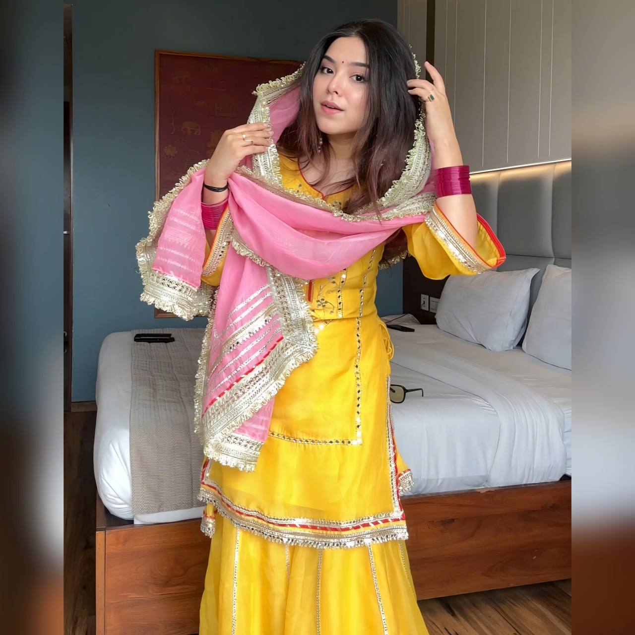 Advika Royal Haldi Bloom Luxury Readymade Sharara Set