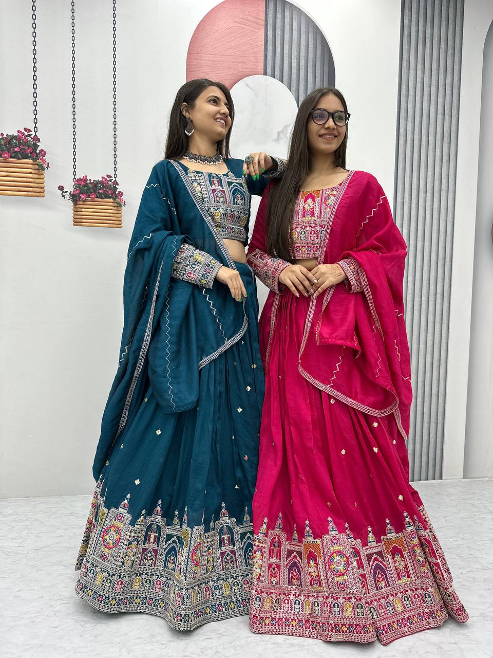 Ridhima Pure Vichitra Lehenga with Coading Sequence Work Dupatta
