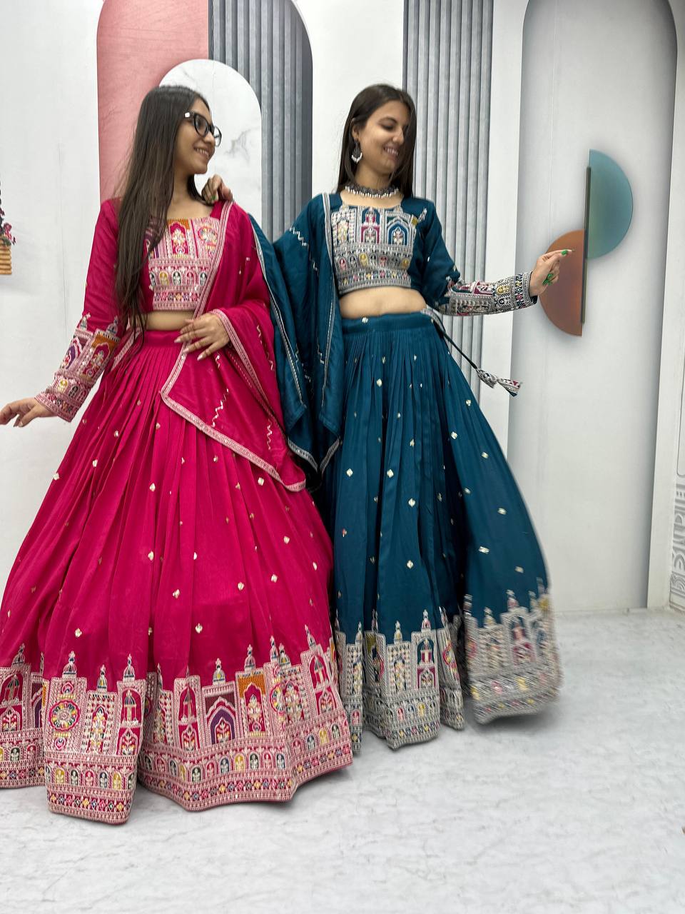 Ridhima Pure Vichitra Lehenga with Coading Sequence Work Dupatta