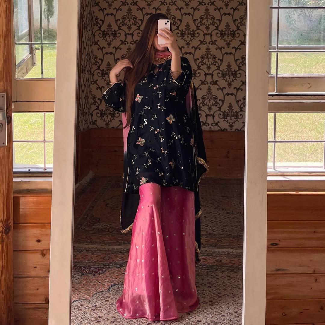 Heer Fancy Crushi Silk Party Wear Garara
