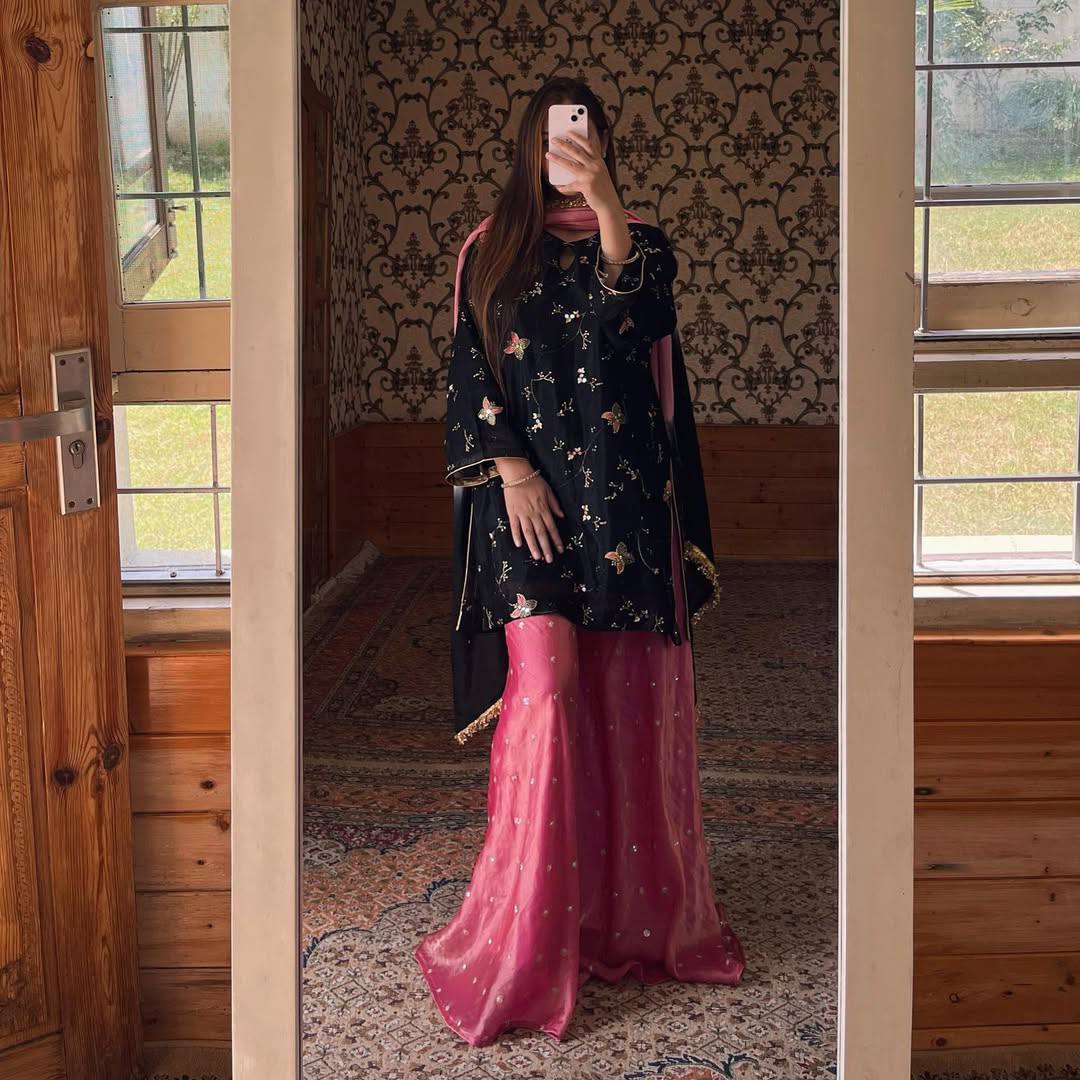 Heer Fancy Crushi Silk Party Wear Garara