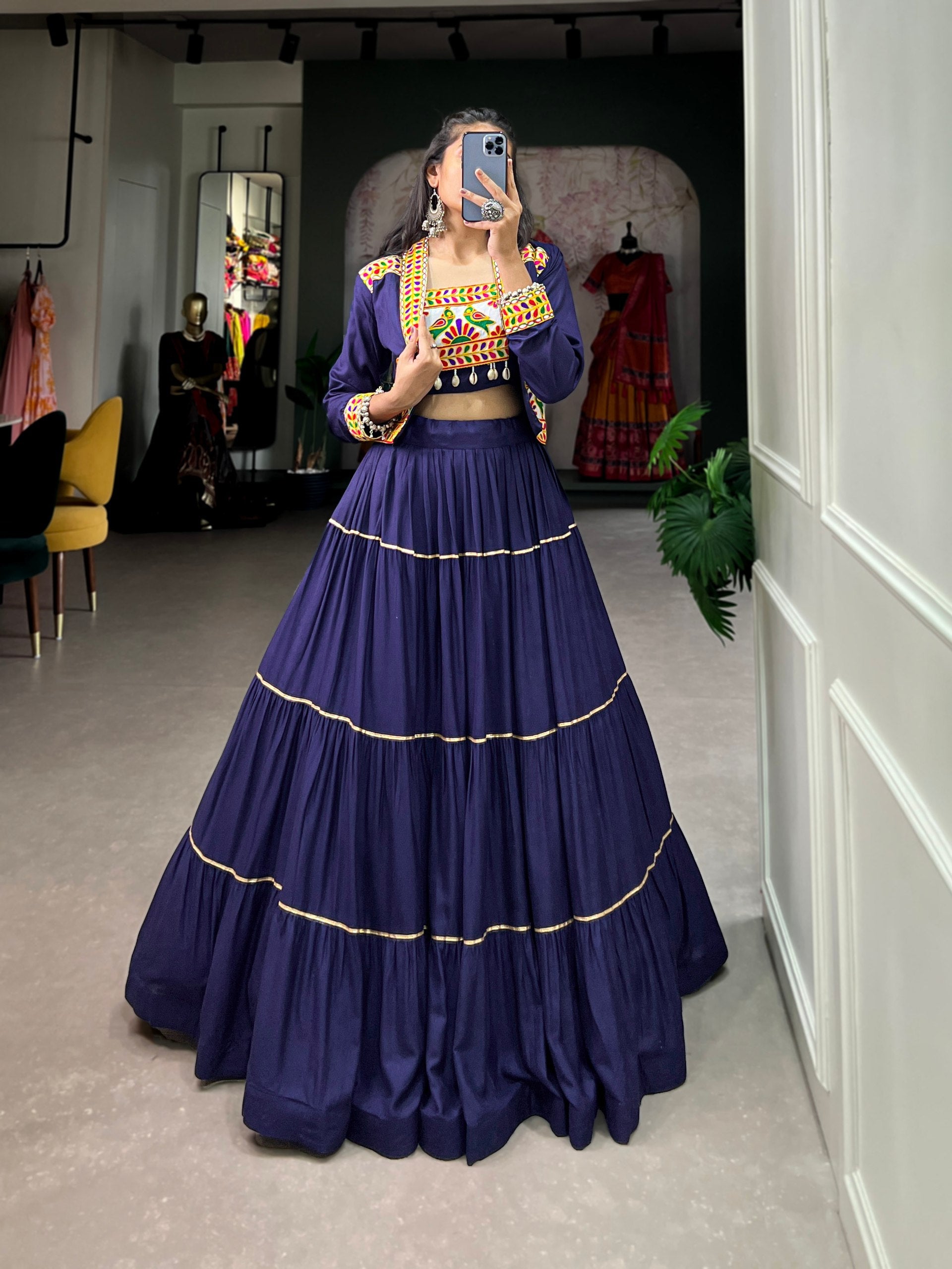 Jhamkudi Traditional Tiered Lehenga with Jacket