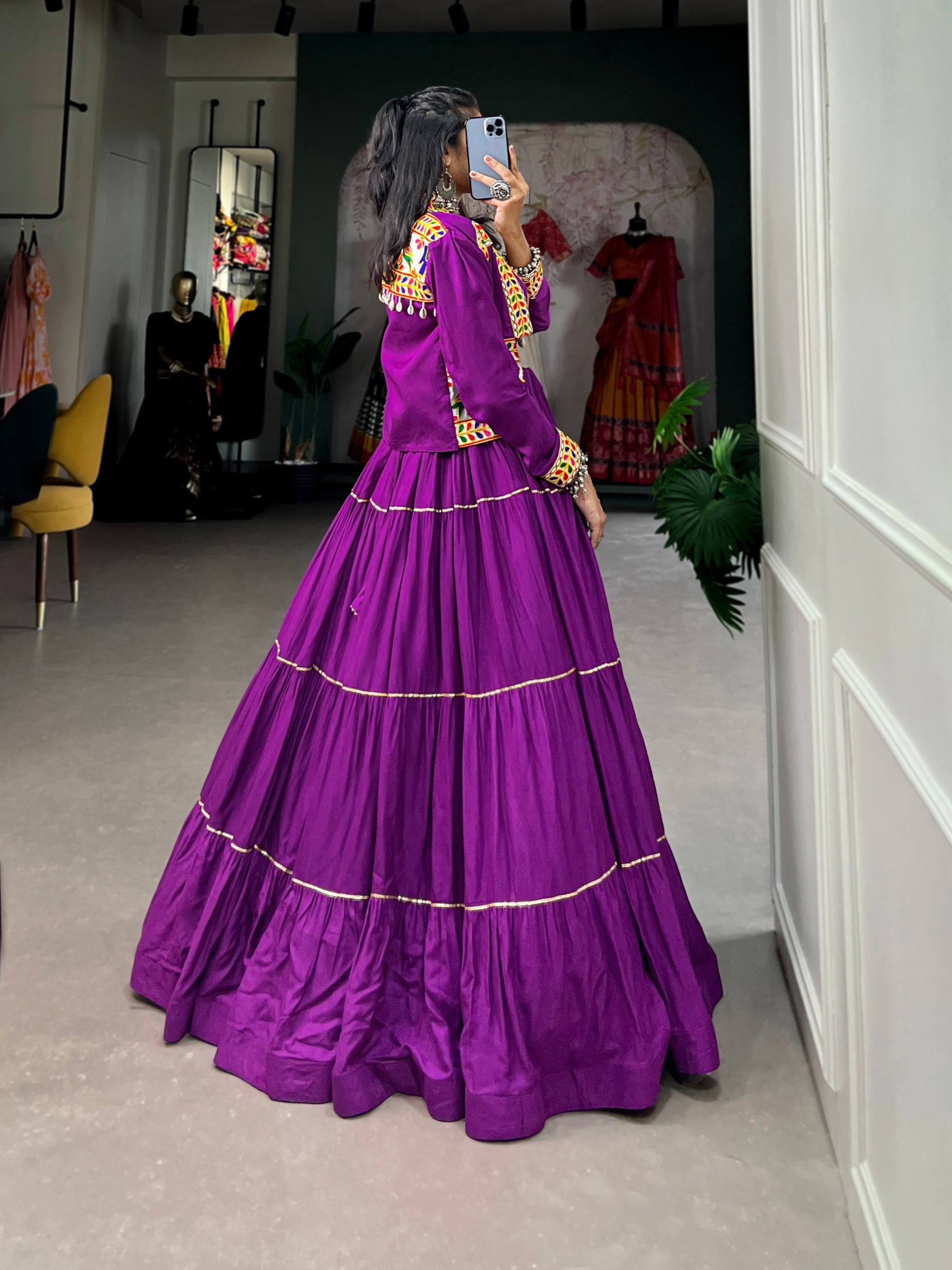 Jhamkudi Traditional Tiered Lehenga with Jacket