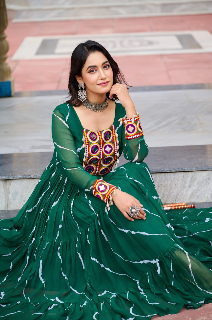 Rang Maati Mirror Yoke Laheriya Print Gown