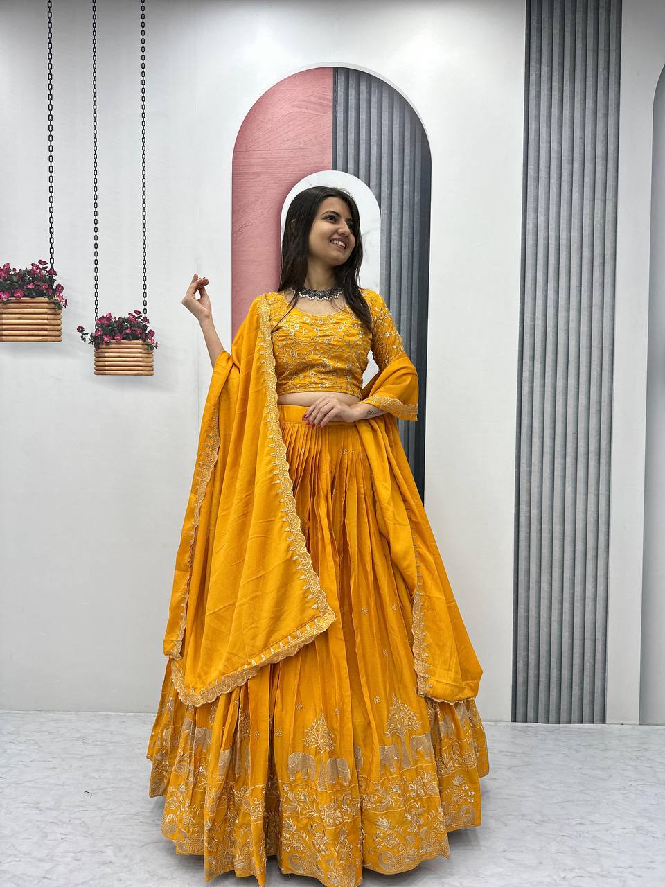 Shefali Desighner Chinon Lehenga Choli
